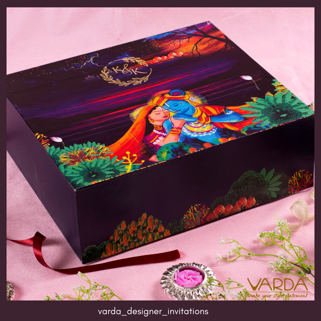 Radha Krishna Wedding Invitation Boxes