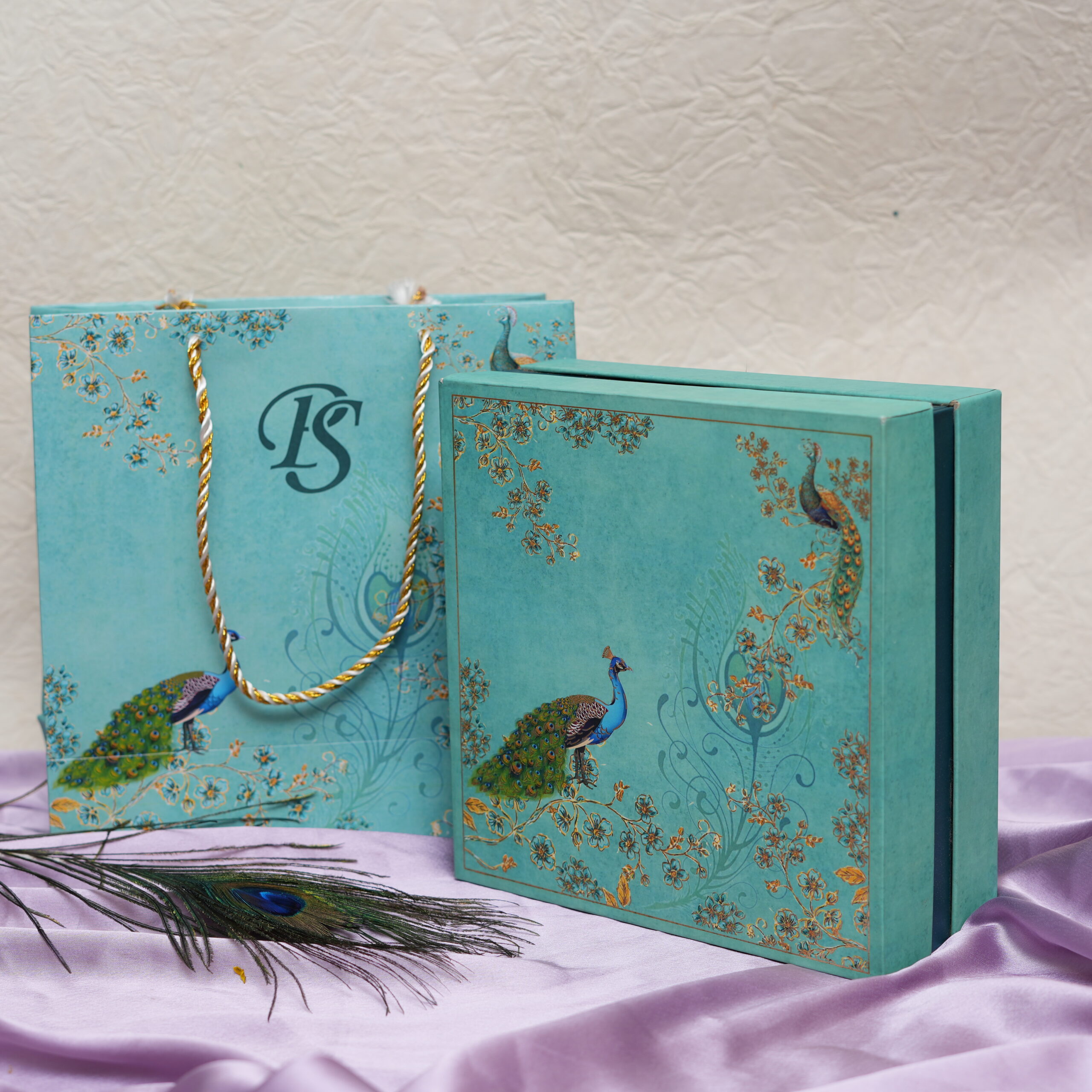 Peacock Theme Wedding Boxes