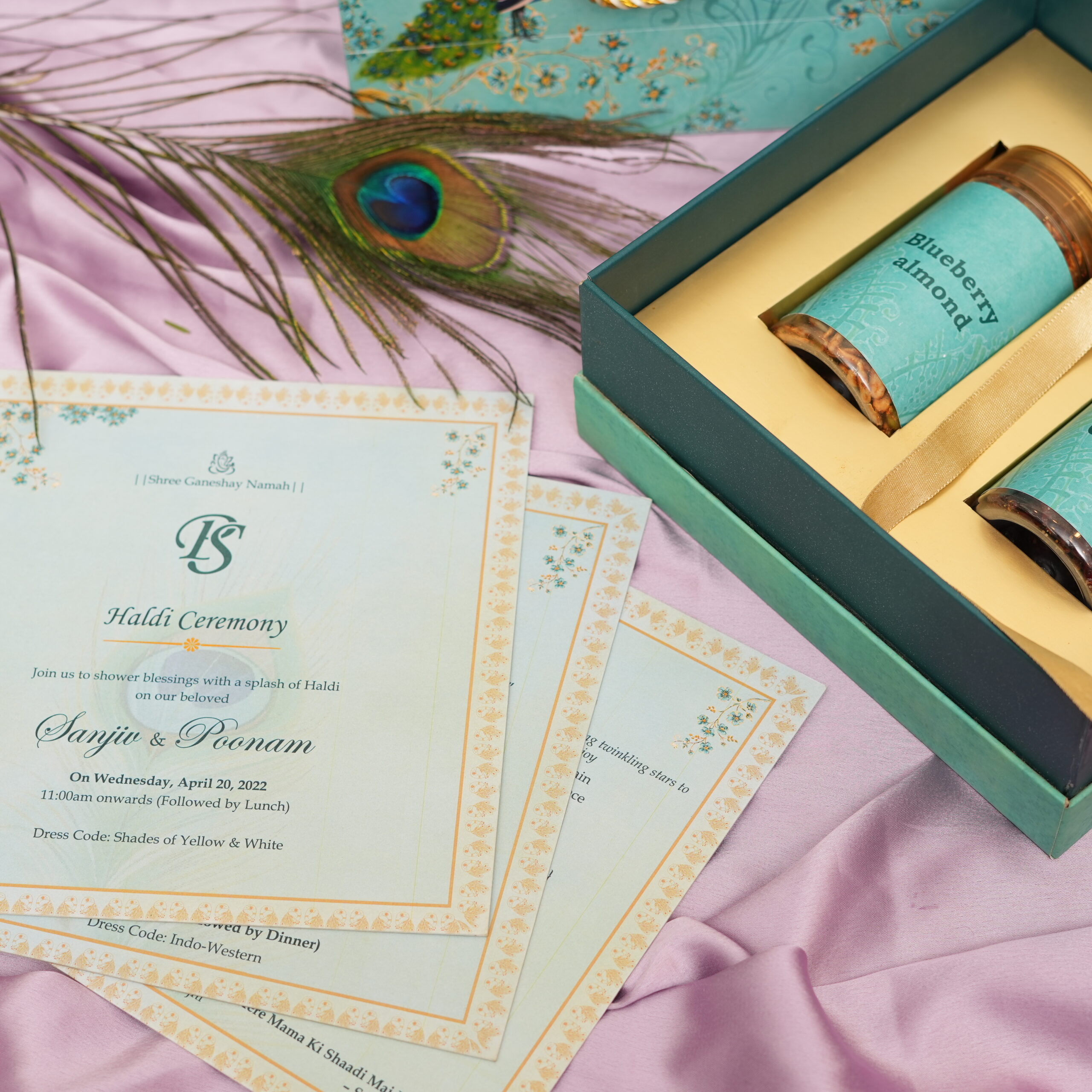 Peacock Theme Wedding Boxes